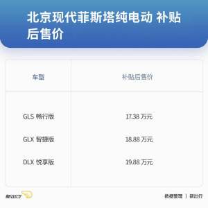 补贴后售价 17.38 万起 北京现代菲斯塔纯电动正式上市