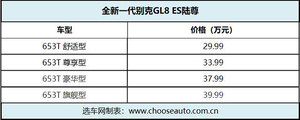 别克树立大型豪华MPV新基准 GL8上市9款豪华车型