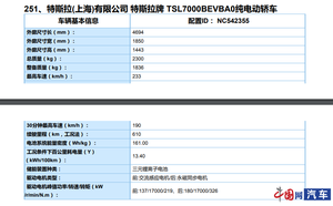 国产特斯拉Model 3四驱版车型信息曝光