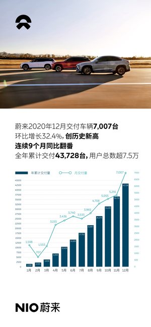 2020造车新势力销量出炉：从三打一到六打一