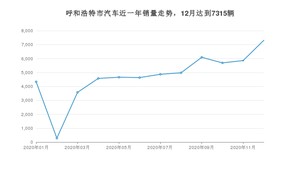 呼和浩特市12月汽车销量统计 桑塔纳排名第一(2020年)