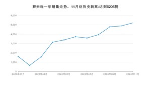 蔚来11月份销量数据发布 同比增长98.74%(2020年)