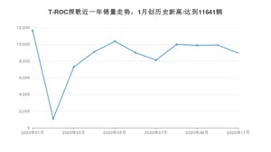 11月T-ROC探歌销量怎么样? 众车网权威发布(2020年)