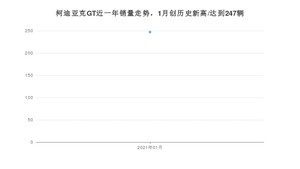 柯迪亚克GT1月份销量数据发布 共247台(2021年)