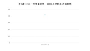 俊风E11K1月份销量数据发布 共84台(2021年)