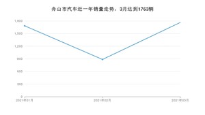 舟山市3月汽车销量 Model 3排名第一(2021年)