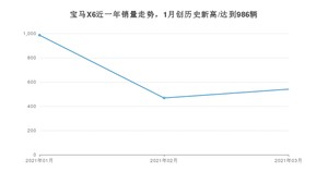 宝马X6 3月份销量数据发布 共540台(2021年)