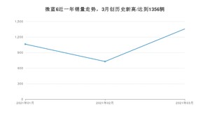 微蓝6 3月份销量数据发布 共1356台(2021年)