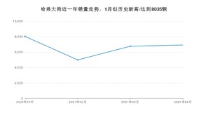 哈弗大狗 4月份销量数据发布 共6919台(2021年)