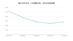 亳州市5月汽车销量数据发布 宏光MINI EV排名第一(2021年)
