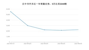 汉中市5月汽车销量数据发布 宏光MINI EV排名第一(2021年)