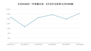 北京BJ40 2021年6月份销量数据发布 共1856台