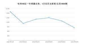 哈弗H9 2021年6月份销量数据发布 共829台