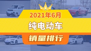 2021年6月纯电动车销量排行榜，汉屈居第三，欧拉黑猫成最大黑马