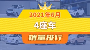 2021年6月4座车销量排行榜，宏光MINI EV以28594辆夺冠，宝马7系升至第10名 