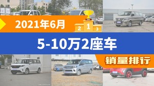 2021年6月5-10万2座车销量排行榜，五菱宏光以14644辆夺冠