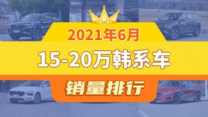 2021年6月15-20万韩系车销量排行榜，现代ix35以7442辆夺冠