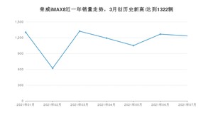 荣威iMAX8 2021年7月份销量数据发布 共1233台