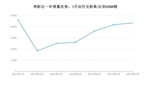 大众探影 2021年7月份销量数据发布 共4333台