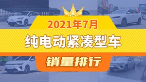 2021年7月纯电动紧凑型车销量排行榜，Aion S以5481辆夺冠，比亚迪e3升至第10名 