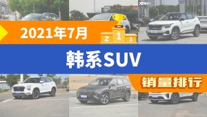 2021年7月韩系SUV销量排行榜，现代ix35夺得冠军，第二名差距也太大了 