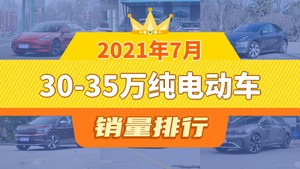 2021年7月30-35万纯电动车销量排行榜，Model 3以6601辆夺冠，ID.6 CROZZ升至第6名 