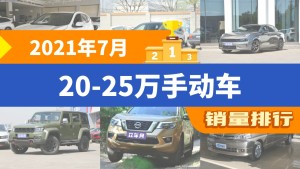 2021年7月20-25万手动车销量排行榜，本田CR-V夺得冠军，第二名差距也太大了 