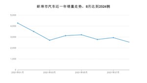 8月蚌埠市汽车销量数据统计 宏光MINI EV排名第一(2021年)