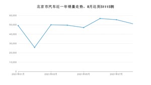 北京市8月汽车销量统计 北汽新能源EU排名第一(2021年)