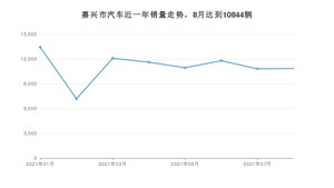 嘉兴市8月汽车销量数据发布 宏光MINI EV排名第一(2021年)