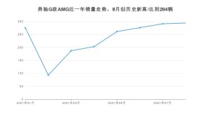 奔驰G级AMG 2021年8月份销量数据发布 共294台