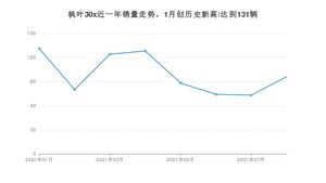 枫叶汽车枫叶30x 2021年8月份销量数据发布 共96台