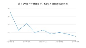 威马汽车威马EX6 2021年9月份销量数据发布 共5台