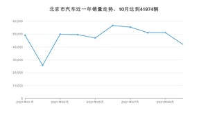 北京市10月汽车销量 北汽新能源EU排名第一(2021年)