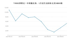 大众T-ROC探歌 2021年10月份销量数据发布 共5200台