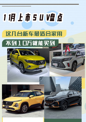 11月上市SUV盘点 这几台最适合家用 不到10万就能买到