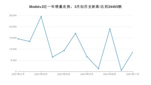 特斯拉Model 3 2021年11月份销量数据发布 共8749台