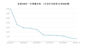 宝骏530 2021年11月份销量数据发布 共503台
