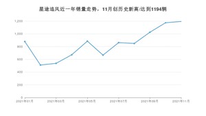 星途追风 2021年11月份销量数据发布 共1194台