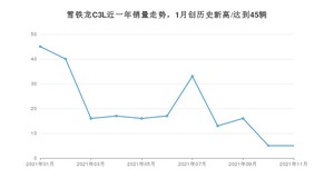 雪铁龙C3L 2021年11月份销量数据发布 共5台