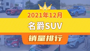 2021年12月名爵SUV销量排行榜，名爵ZS以1630辆夺冠