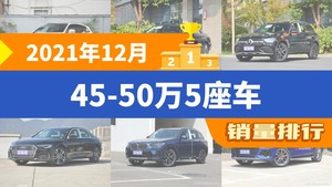 2021年12月45-50万5座车销量排行榜，奔驰GLC屈居第三，雷克萨斯ES成最大黑马