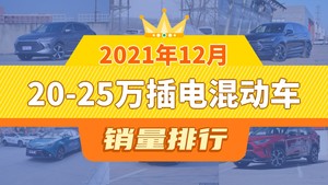 2021年12月20-25万插电混动车销量排行榜，宋PLUS新能源以21295辆夺冠