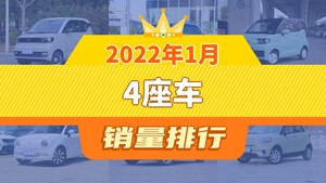 2022年1月4座车销量排行榜，宏光MINI EV夺得冠军，第二名差距也太大了 