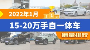 2022年1月15-20万手自一体车销量排行榜，凯美瑞位居第二，第一名你绝对想不到