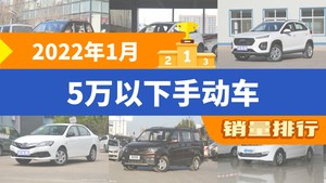 2022年1月5万以下手动车销量排行榜，五菱宏光以21357辆夺冠，斯派卡升至第10名 