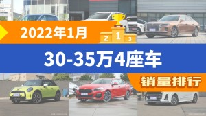 2022年1月30-35万4座车销量排行榜，红旗H9屈居第三，MINI成最大黑马