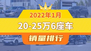 2022年1月20-25万6座车销量排行榜，领裕屈居第三