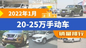 2022年1月20-25万手动车销量排行榜，本田CR-V以17595辆夺冠