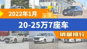 2022年1月20-25万7座车销量排行榜，途观L以16480辆夺冠，奥德赛升至第5名 